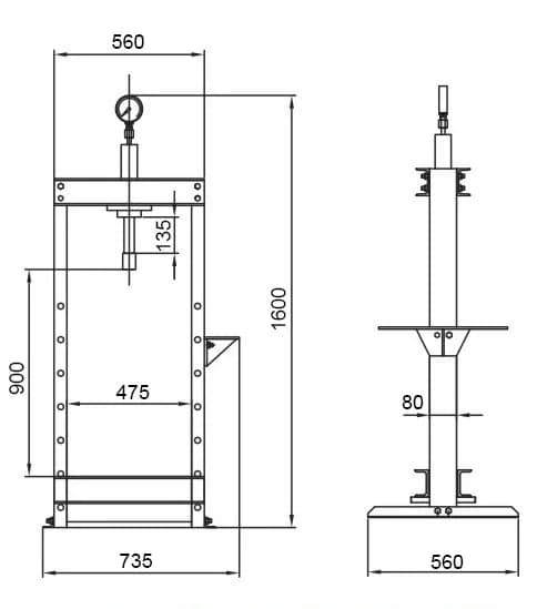 KraftWell KRWPR10 Пресс 10 т. с ручным приводом