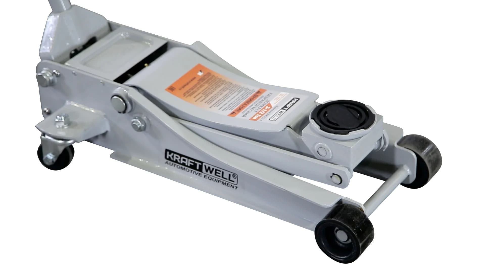 Домкрат подкатной KraftWell KRWFJ3.5 — 3,5 т, низкопрофильный, с педалью