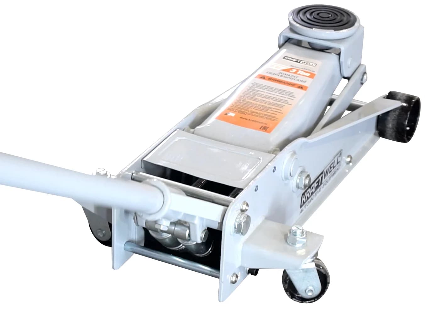 Домкрат подкатной KraftWell KRWFJ3D — 3 т, 135–495 мм