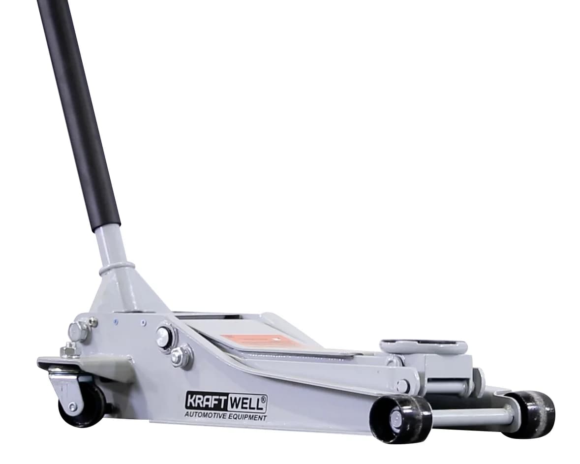 Домкрат подкатной KraftWell KRWFJ3L — 3 т, низкопрофильный, гидравлический