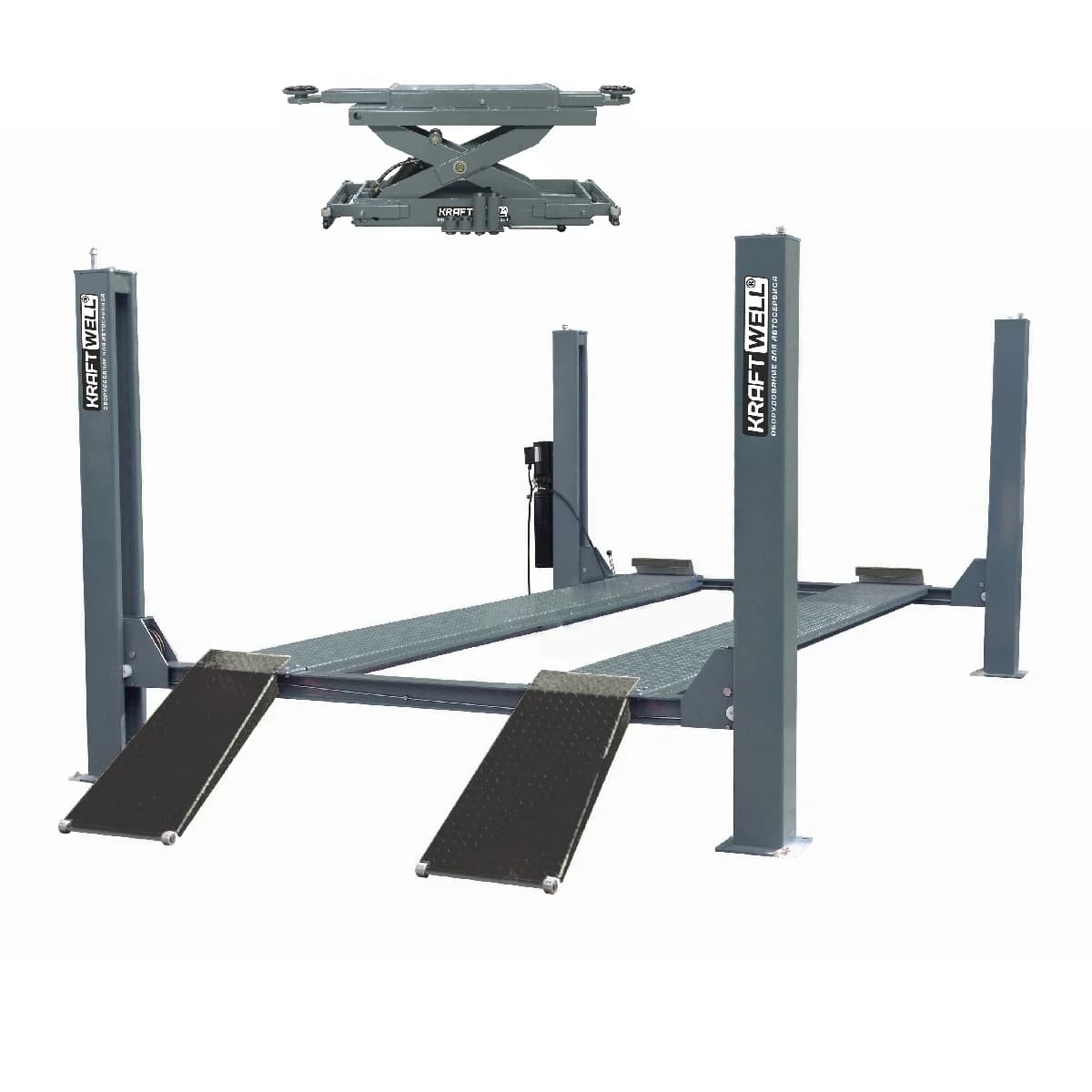 KraftWell KRW5.5+KRWJ7P Комплект слесарный г/п 5.5 т платформы 5160 мм с пневмотраверсой 3 т.