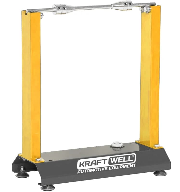 Стенд для балансировки колёс KRW-WBM — общий вид с регулируемыми ножками и пузырьковым уровнем