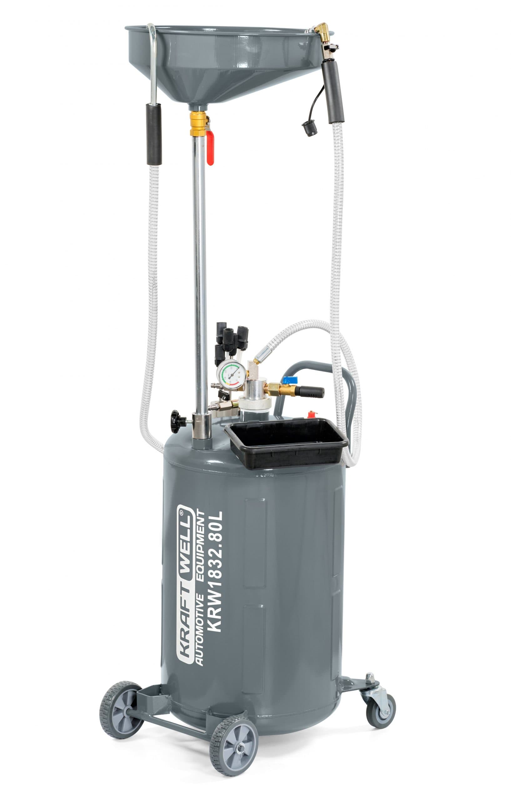 KraftWell KRW1832.80 Установка для слива и откачки масла/антифриза с подъемной ванной, мобильная