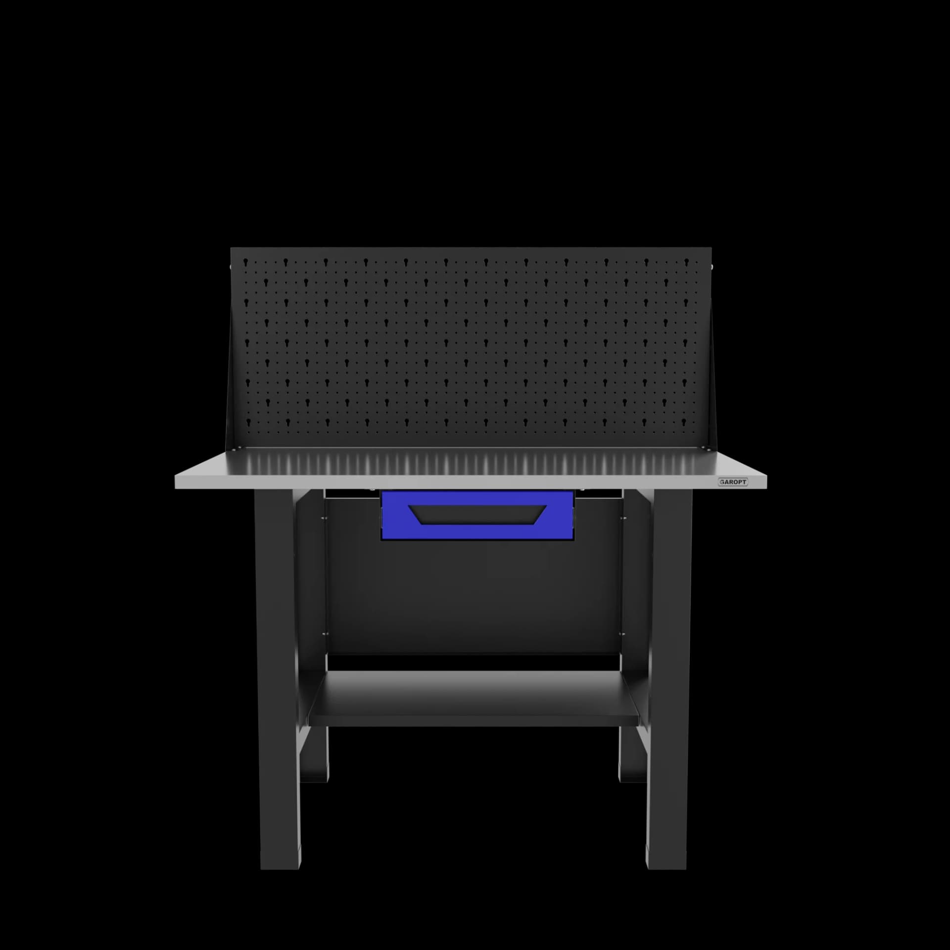 Верстак слесарный бестумбовый с ящиком и экраном синий 1200 GAROPT GT1200STY1PP.blue