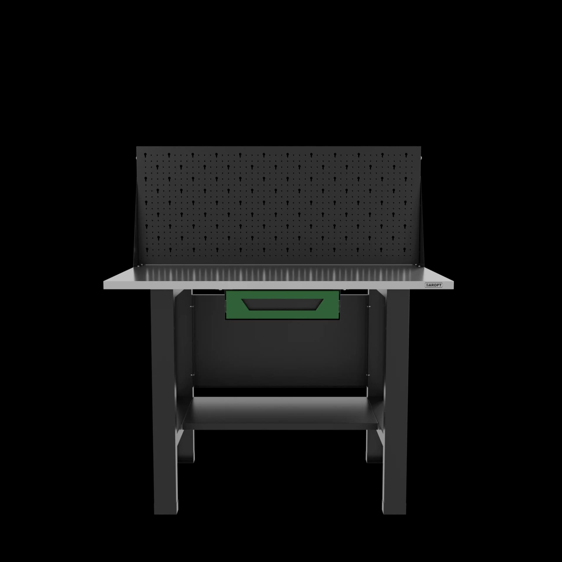 Верстак слесарный с ящиком и экраном зеленый1200 GAROPT GT1200STY1PP.green