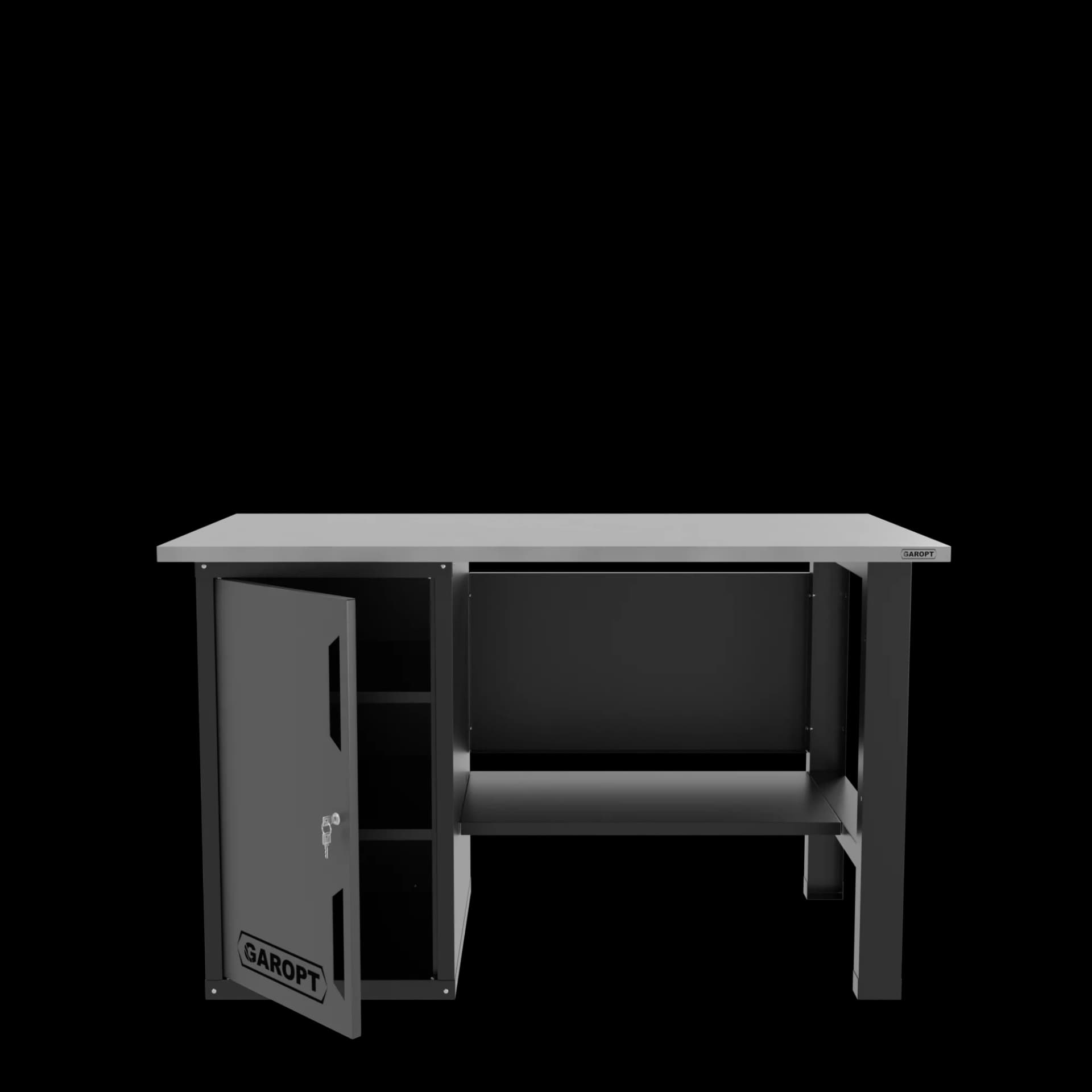 Верстак однотумбовый для слесарных работ 1400 GAROPT серый GT1400STD.grey