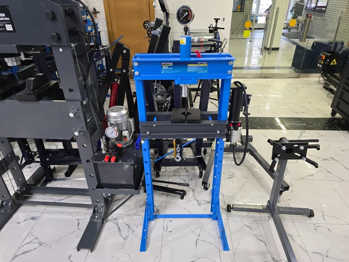 Гидравлический пресс 20 тонн, ручной + пневмопривод Optimus OPT-220A