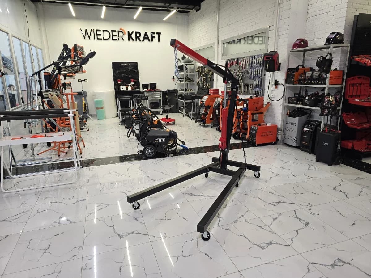 Гидравлический гаражный кран 2 т подъём до 2350 мм Wiederkraft WDK-83202