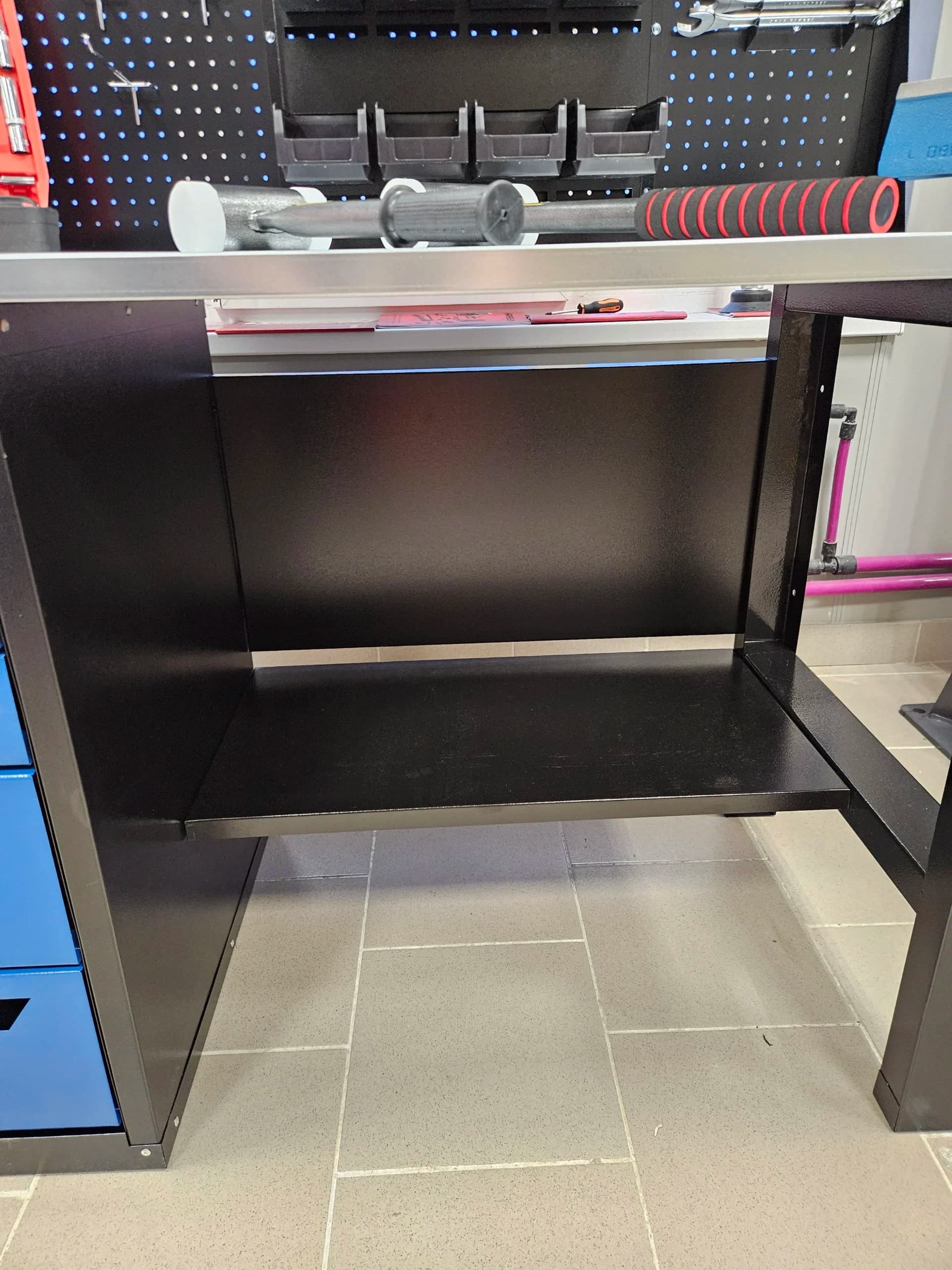 Верстак слесарный однотумбовый 5 ящиков с двумя экранами синий 1400 Garopt GT1400STY5PP2.blue