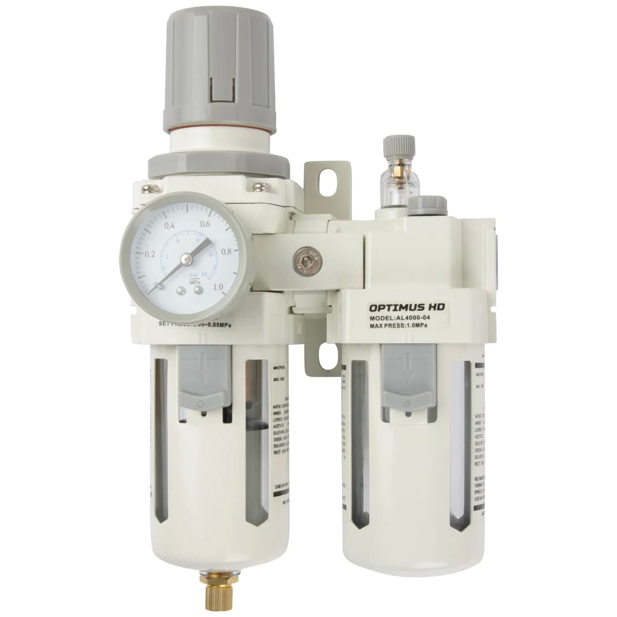 Блок подготовки воздуха 1/2″ фильтр + регулятор + маслораспылитель, 3000 л/мин Optimus AC4010-04