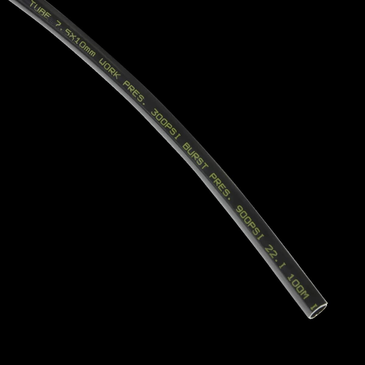 Трубка пневматическая нейлоновая чёрная 9×12 мм, 100 м, 19 бар Harrison HNS0912-BK