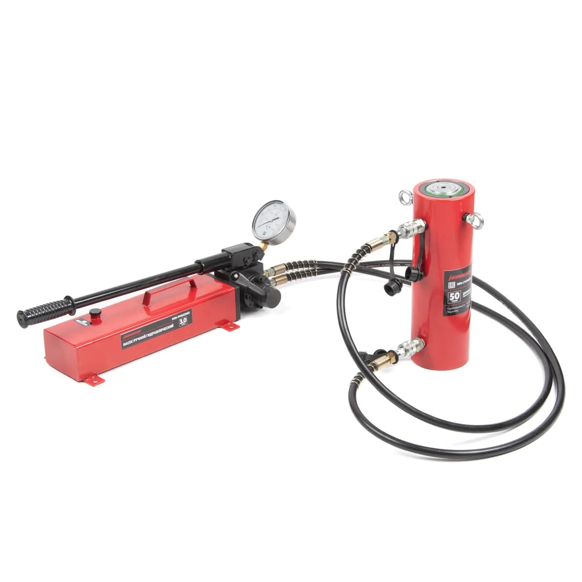 Гидравлический домкрат 50 тонн ход штока 200 мм двуполостной Harrison HRH-CY0705201