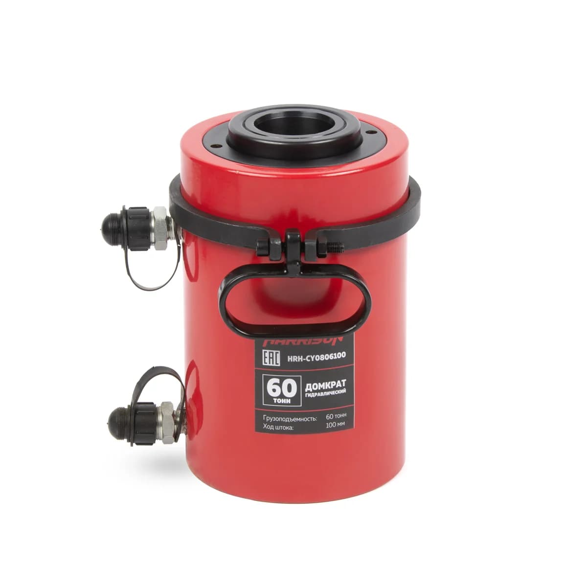 Гидравлический цилиндр двухполостной с полым штоком 60 т, ход 100 мм Harrison HRH-CY0806100