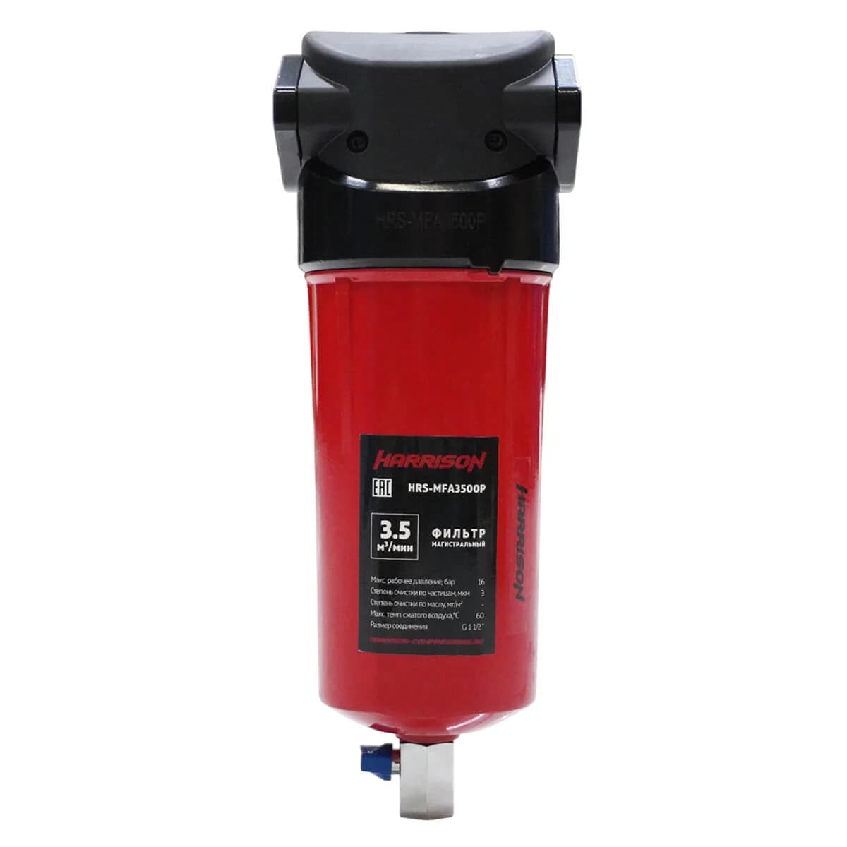 Магистральный фильтр грубой очистки 3500 л/мин, G1½», 3 мкм Harrison HRS-MFA3500P