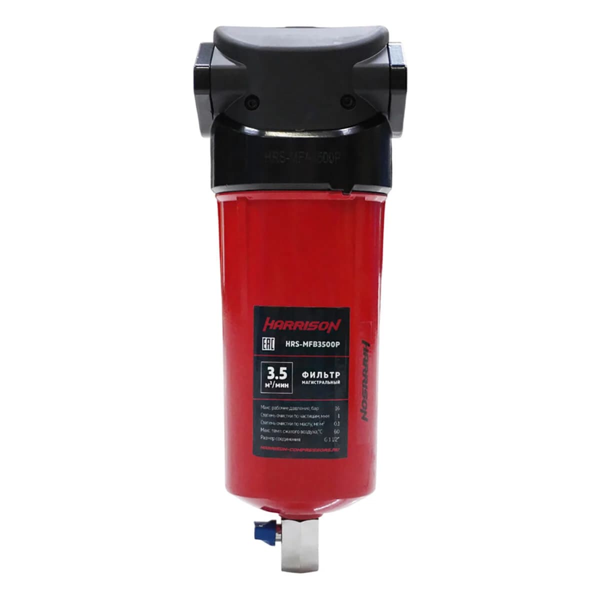 Магистральный фильтр средней очистки — 3500 л/мин, G1½», 1 мкм Harrison HRS-MFB3500P