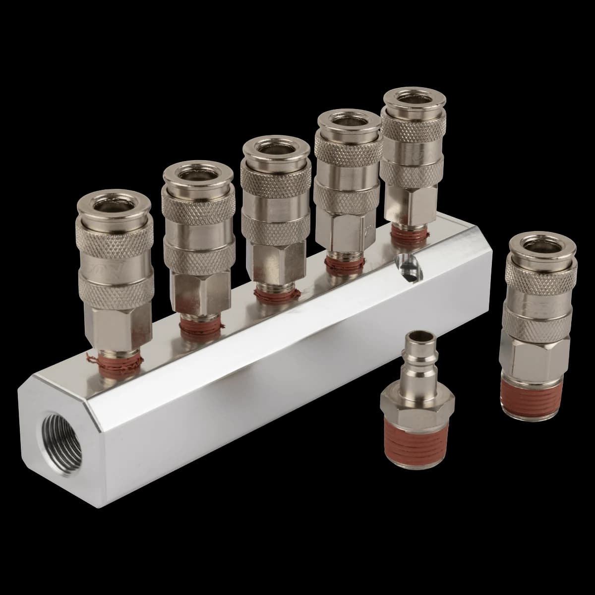 Пневматический разветвитель 6 выходов, 1/4″F, рапид EURO — Harrison HRS-SM5BA