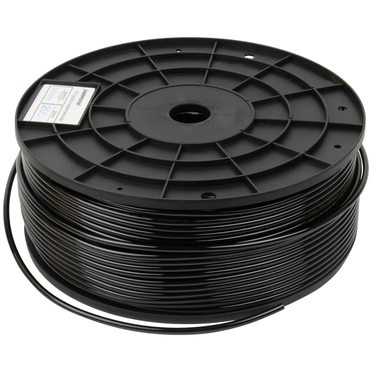 Трубка пневматическая полиуретановая чёрная 4×6 мм, 200 м, 18 бар, УФ-стойкая Harrison HUS0406-BK