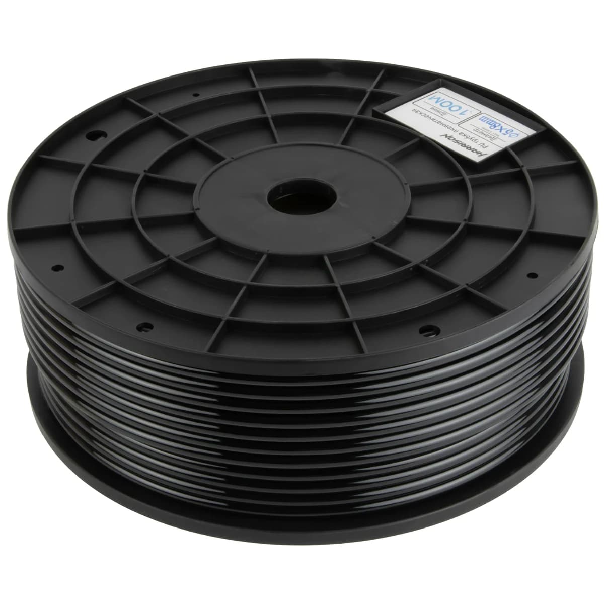 Трубка пневматическая полиуретановая чёрная 5×8 мм, 100 м, 20 бар Harrison HUS0508-BK