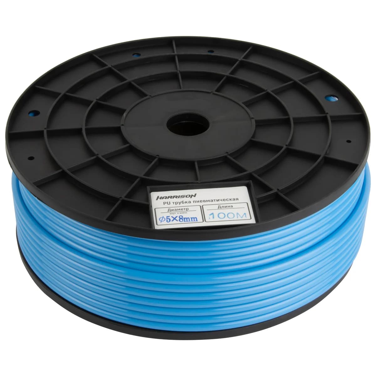 Трубка пневматическая полиуретановая синяя 5×8 мм, 100 м, 15 бар Harrison HUS0508-BS
