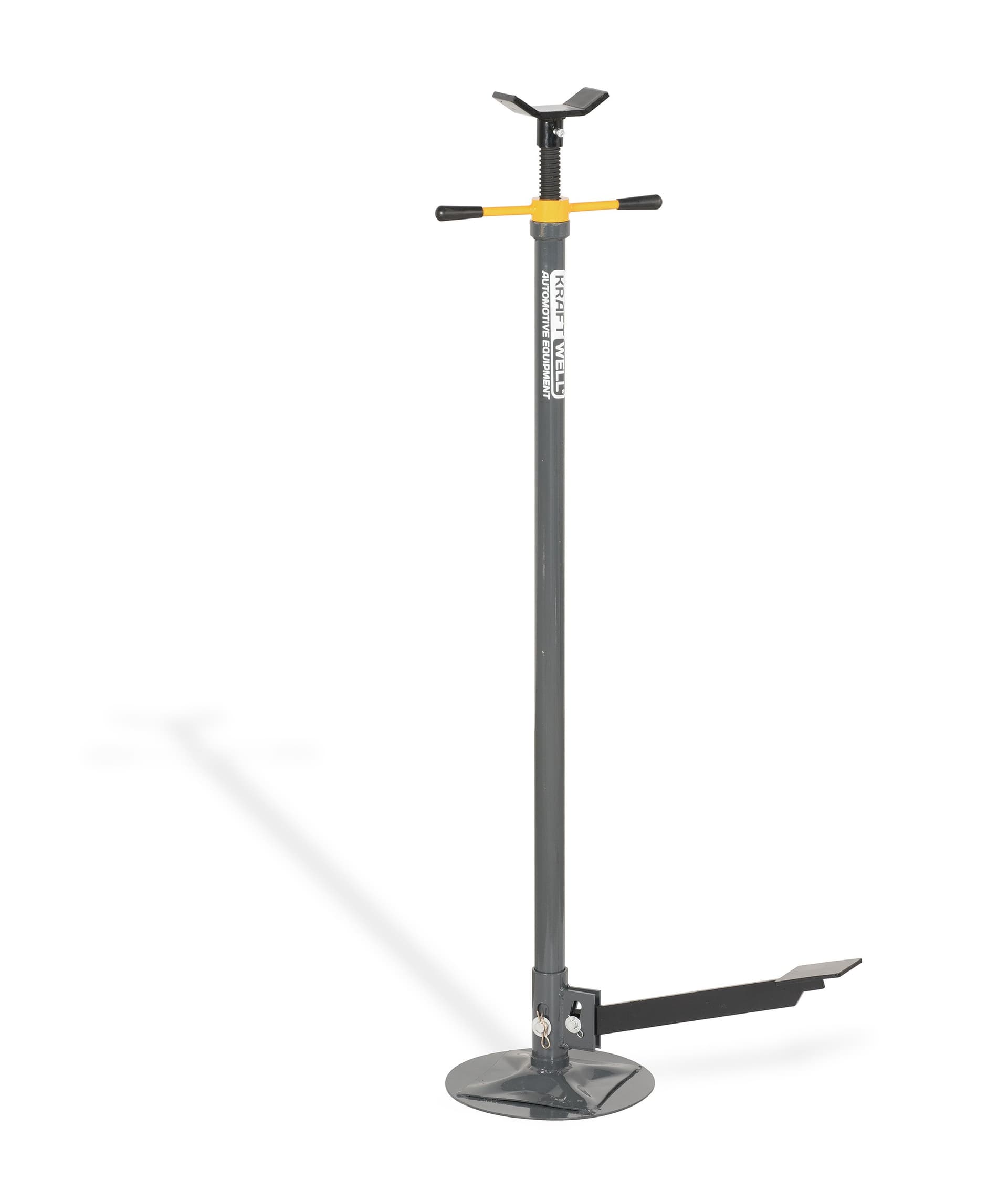 KraftWell KRW-HJS075F Стойка опорная винтовая г/п 0,75 т., с ножной педалью высота 1,35 — 2 м.