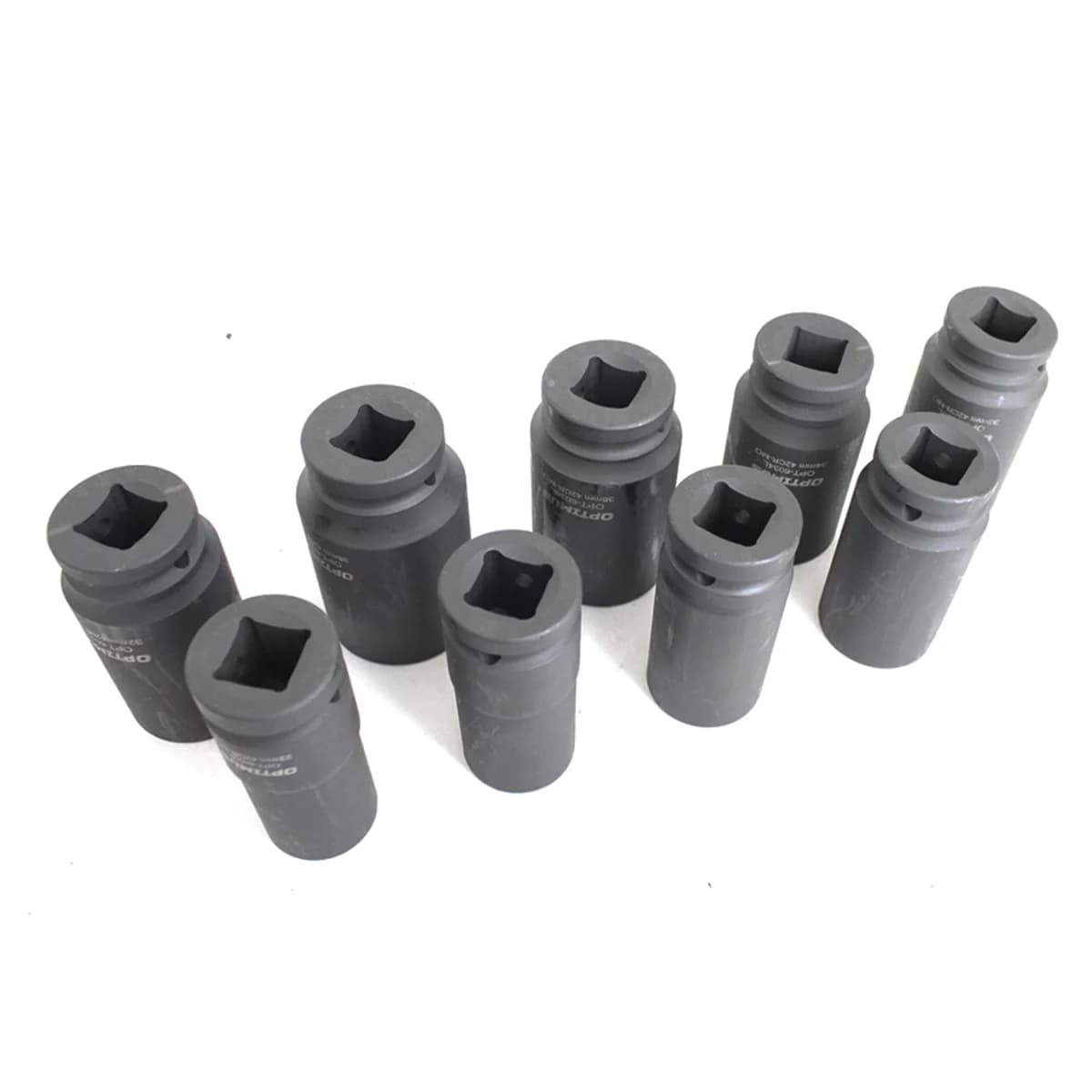 Набор ударных глубоких головок 9 шт, 22–38 мм, 3/4″, 6-гранные, CrMo OPTIMUS OPT-60209