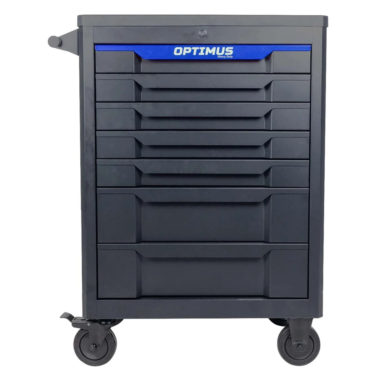 Инструментальная тележка — 7 ящиков, 298 предметов, пластиковая столешница — Optimus OPT-717P