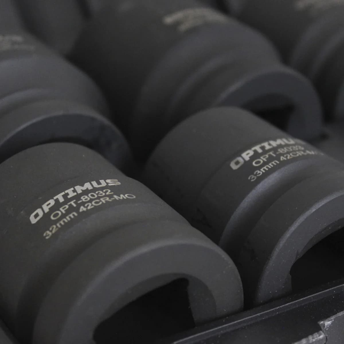 Набор ударных головок 9 шт, 27–50 мм, 1″, 6-гранные, CrMo OPTIMUS OPT-80109