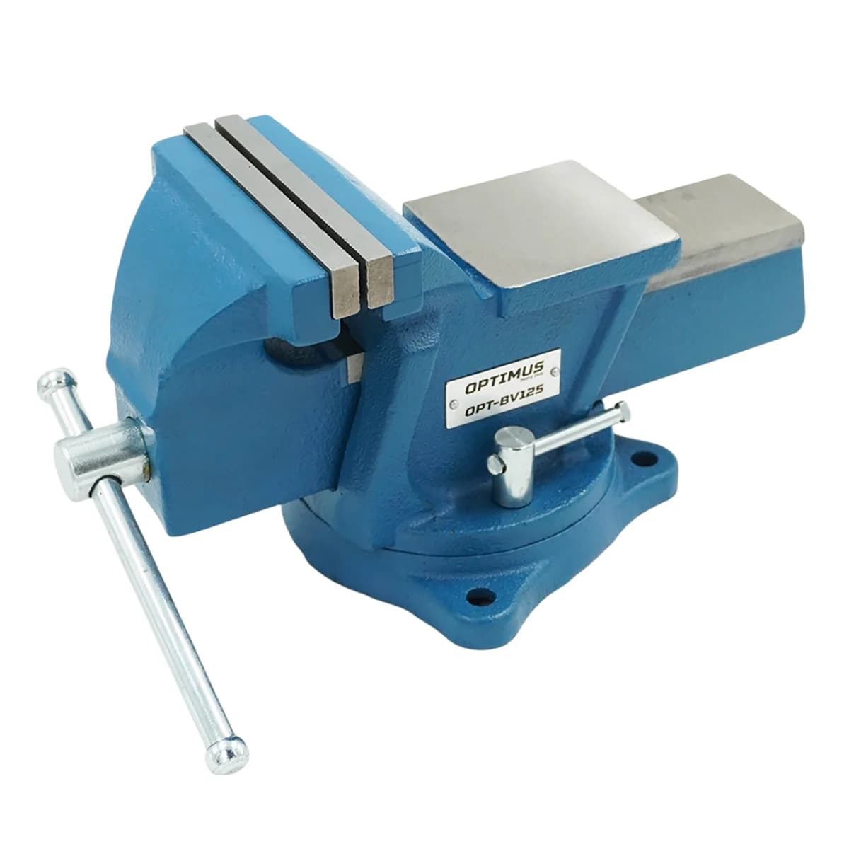 Тиски слесарные поворотные Optimus OPT-BV150 вид сбоку