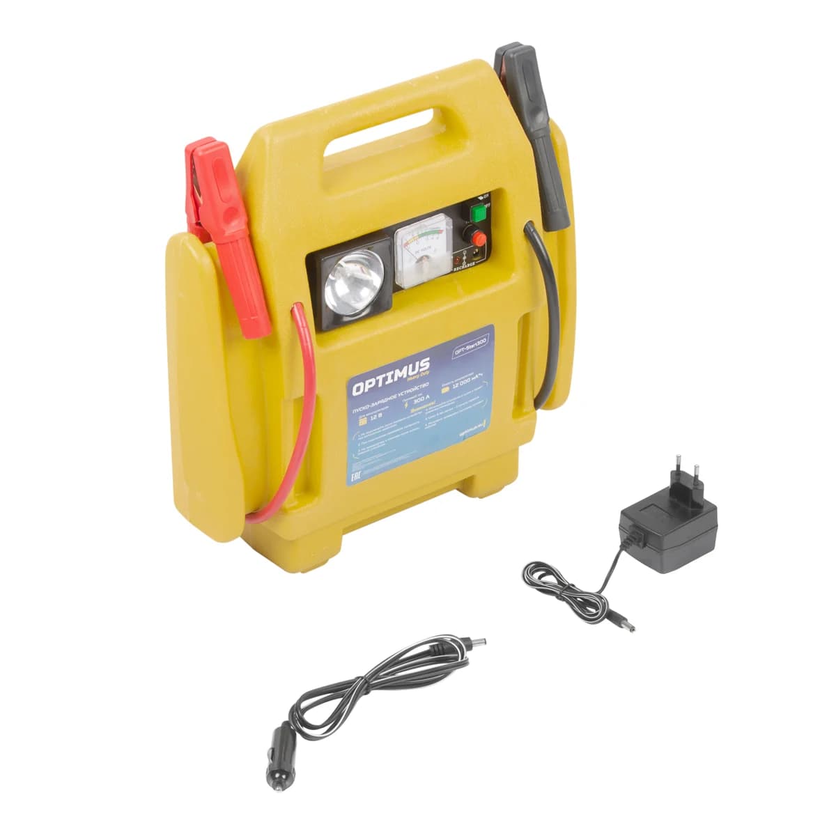 Пусковое устройство 2 в 1 300 А, с компрессором для подкачки колёс, 12В OPTIMUS HD OPT-Start300