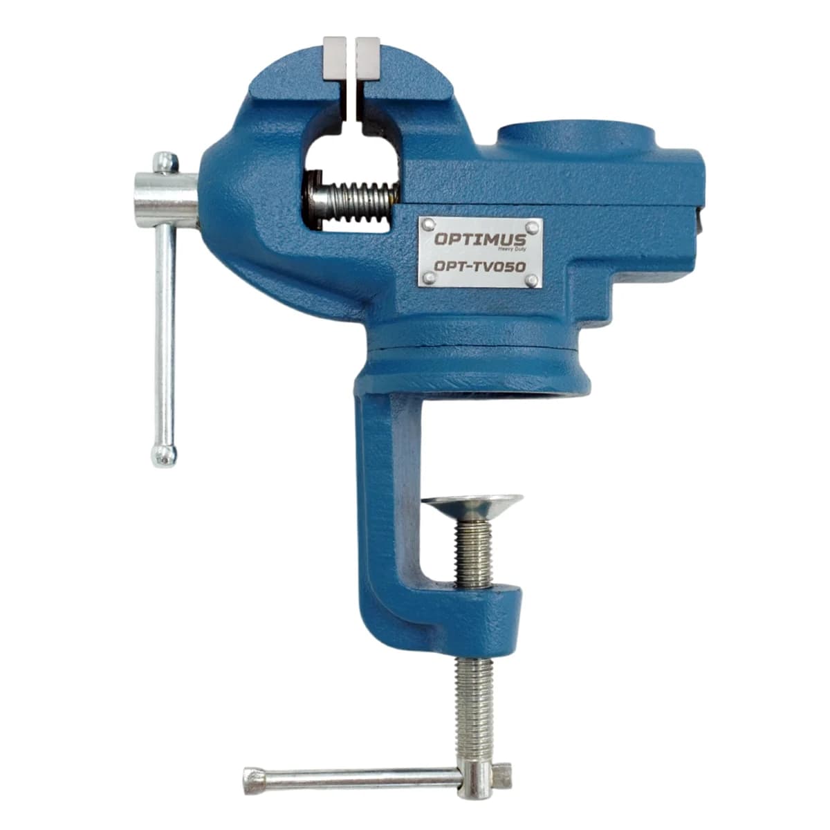 Тиски слесарные Optimus OPT-TV050 на верстаке