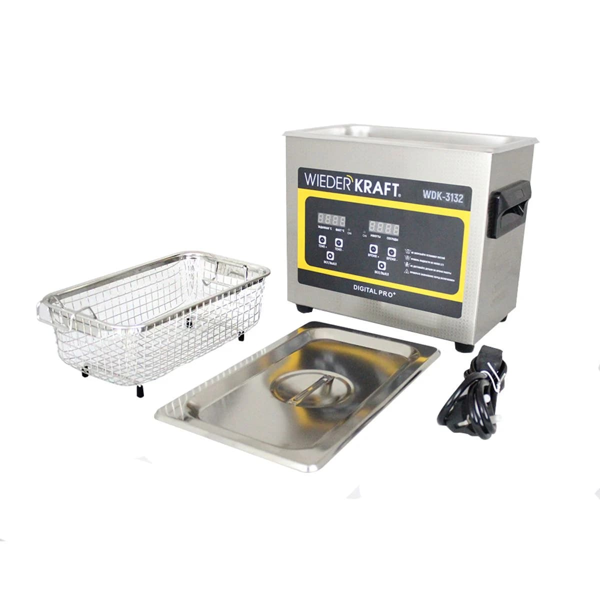 Ультразвуковая мойка 3.2 л подогрев 80°С дегазация Wiederkraft WDK-3132