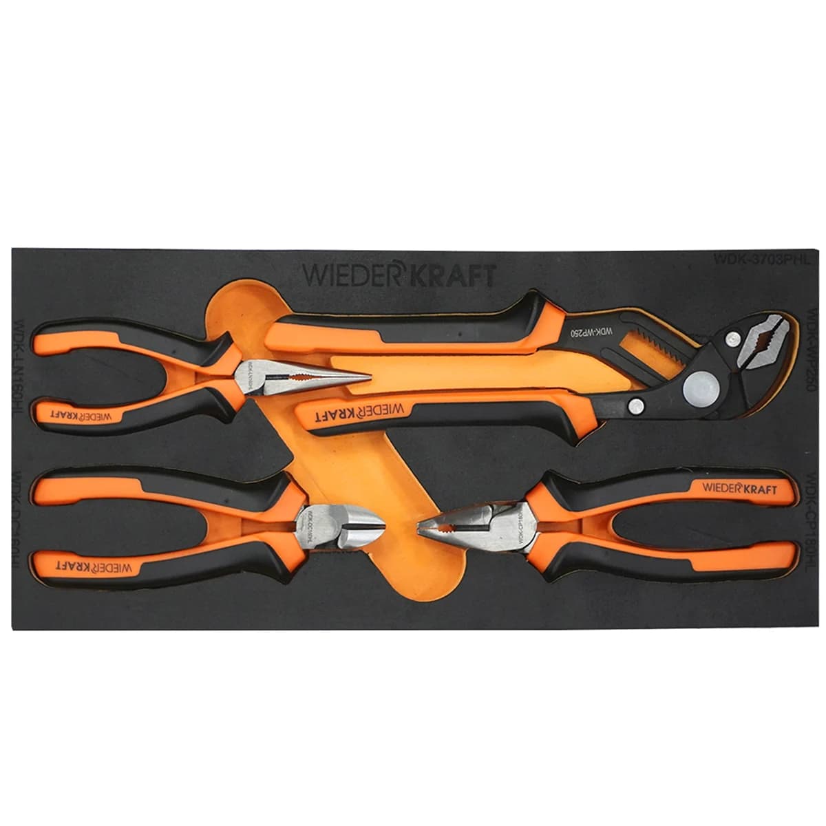 Набор шарнирно-губцевого инструмента Wiederkraft WDK-3703PHL в ложементе