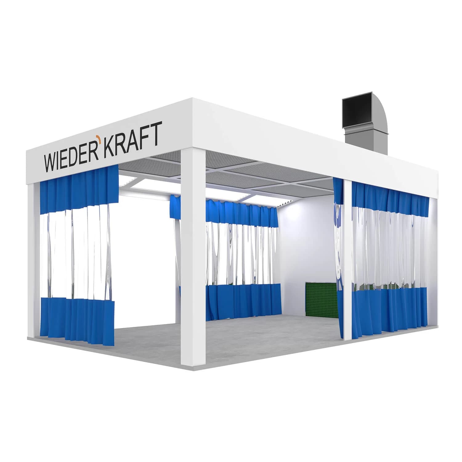 Пост подготовки с диагональным воздушным потоком, 6400×4000×2650 мм WIEDERKRAFT WDK-410