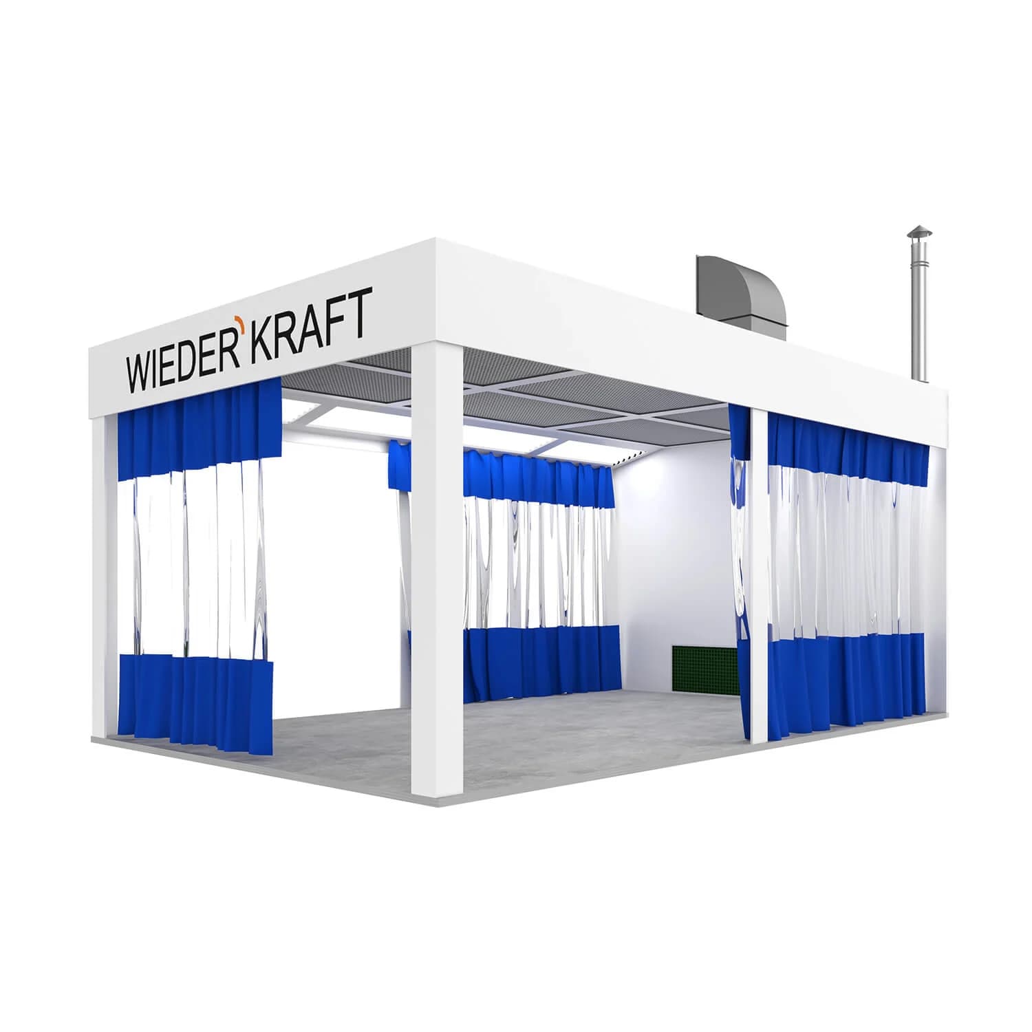 Пост подготовки к покраске автомобиля с дизельной горелкой Riello 202 кВт Wiederkraft WDK-410M