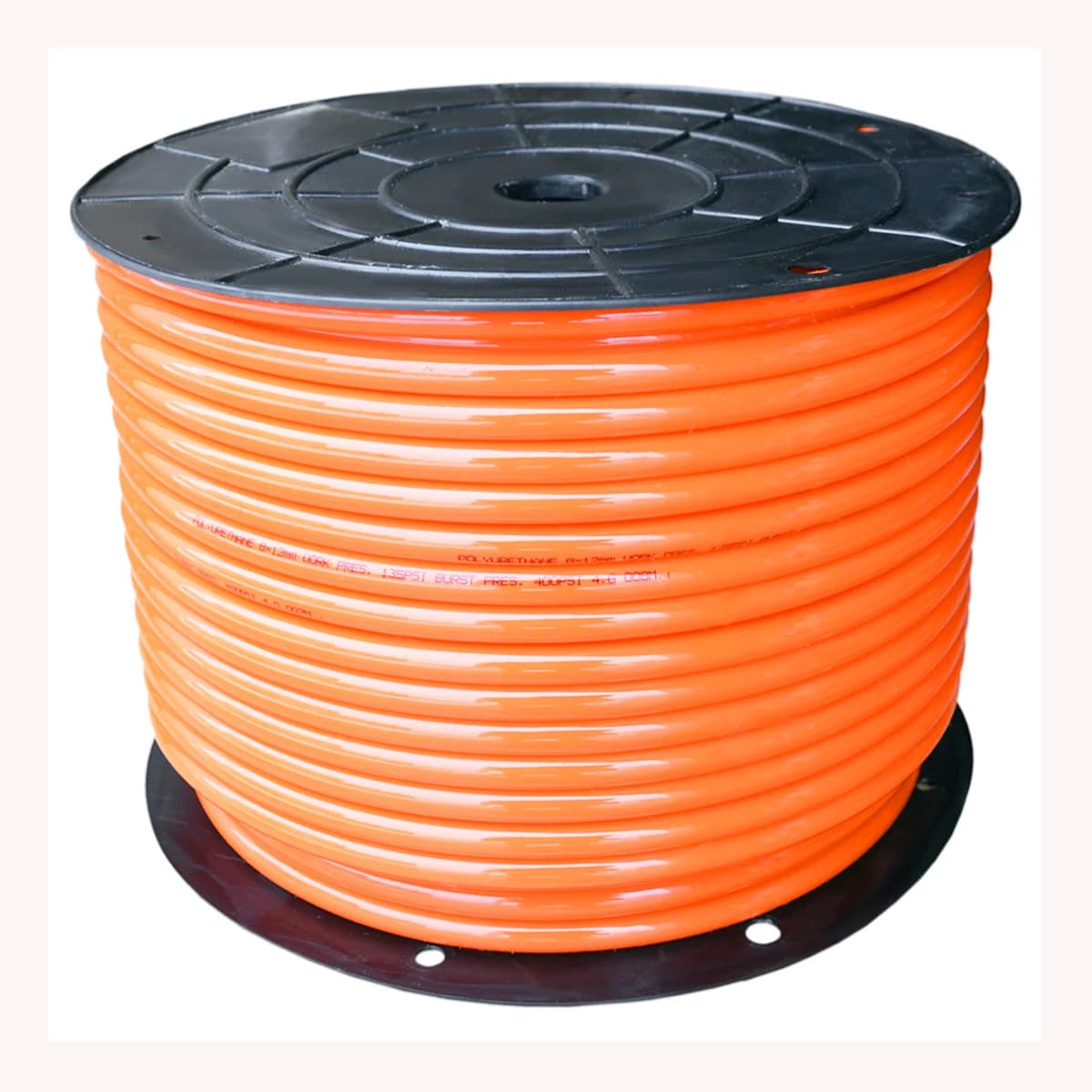 Прямой пневматический шланг WiederKraft WDK-65712 красного цвета в бухте