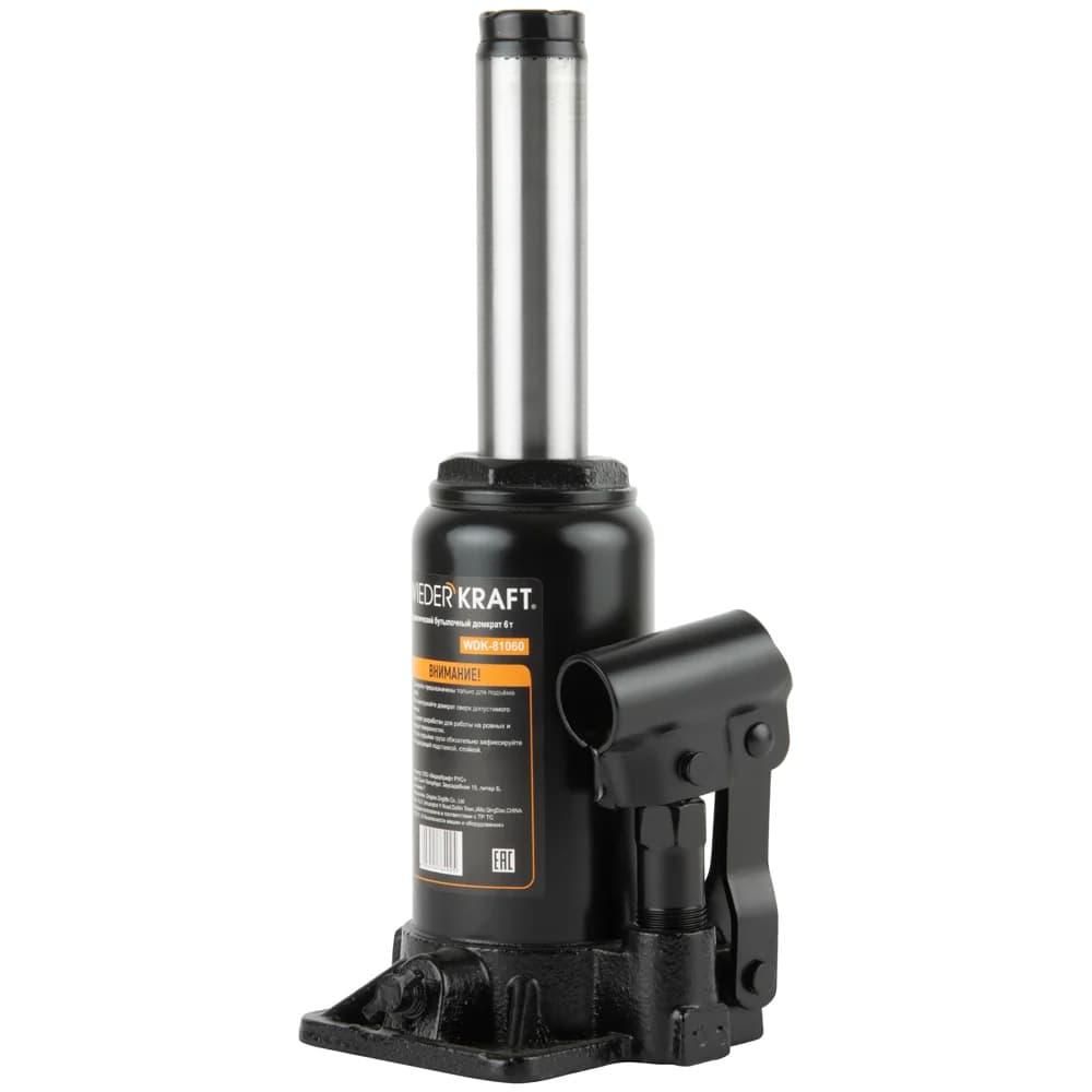 Бутылочный гидравлический домкрат 6 тонн Wiederkraft WDK-81060
