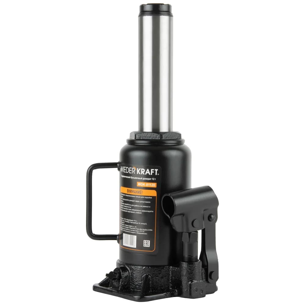 Домкрат гидравлический бутылочный 12 тонн Wiederkraft WDK-81120