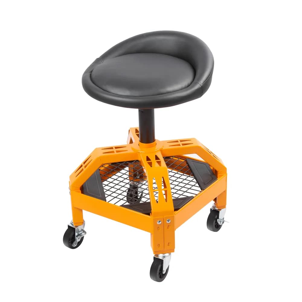 Рабочий стул автослесаря с лотком для инструмента 120 кг WIEDERKRAFT WDK-86016