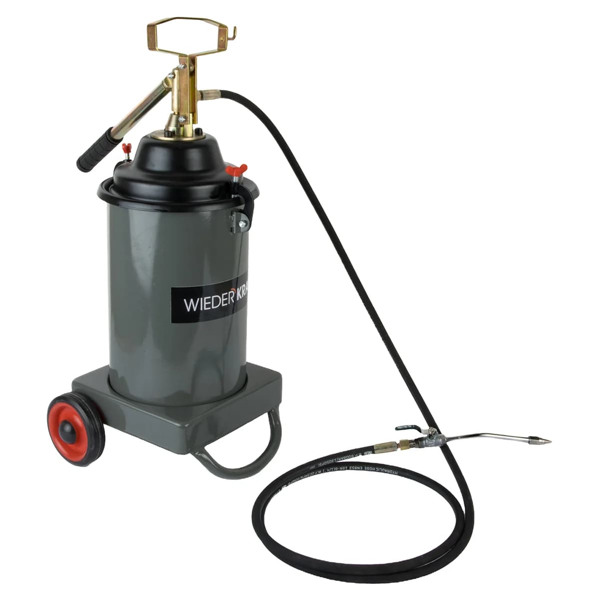 Нагнетатель смазки передвижной ручной, 12 л, 25 МПа WIEDERKRAFT WDK-89625