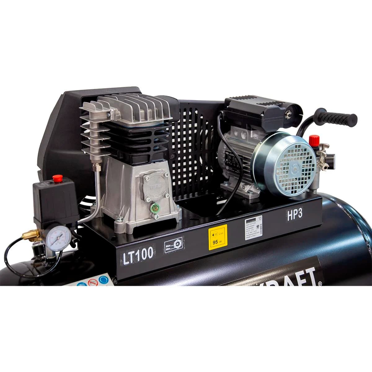 Поршневой ременной компрессор 340 л/мин, 100 л, 10 бар, 220 В WIEDERKRAFT WDK-91032