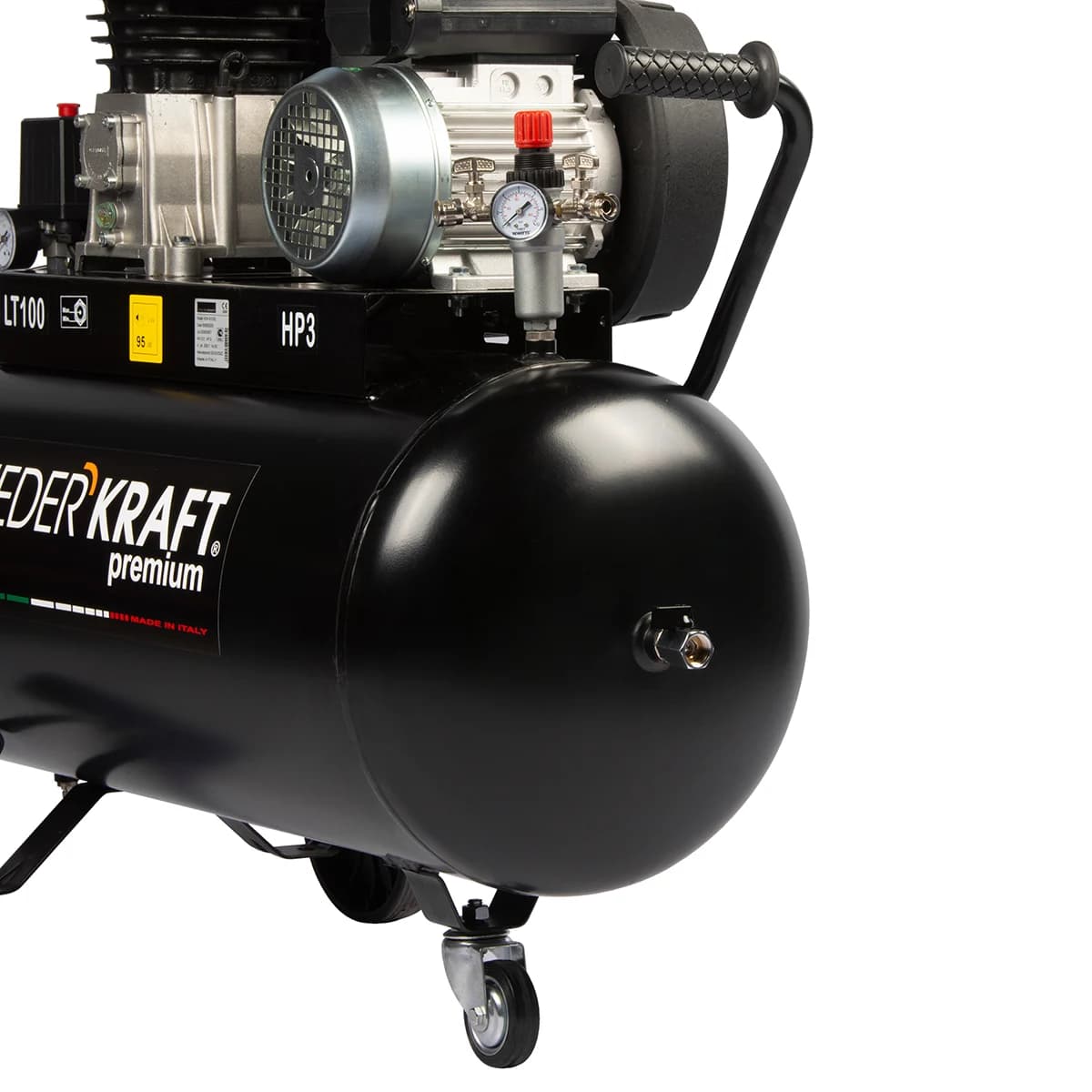 Поршневой ременной компрессор 340 л/мин, 100 л, 10 бар, 220 В WIEDERKRAFT WDK-91032