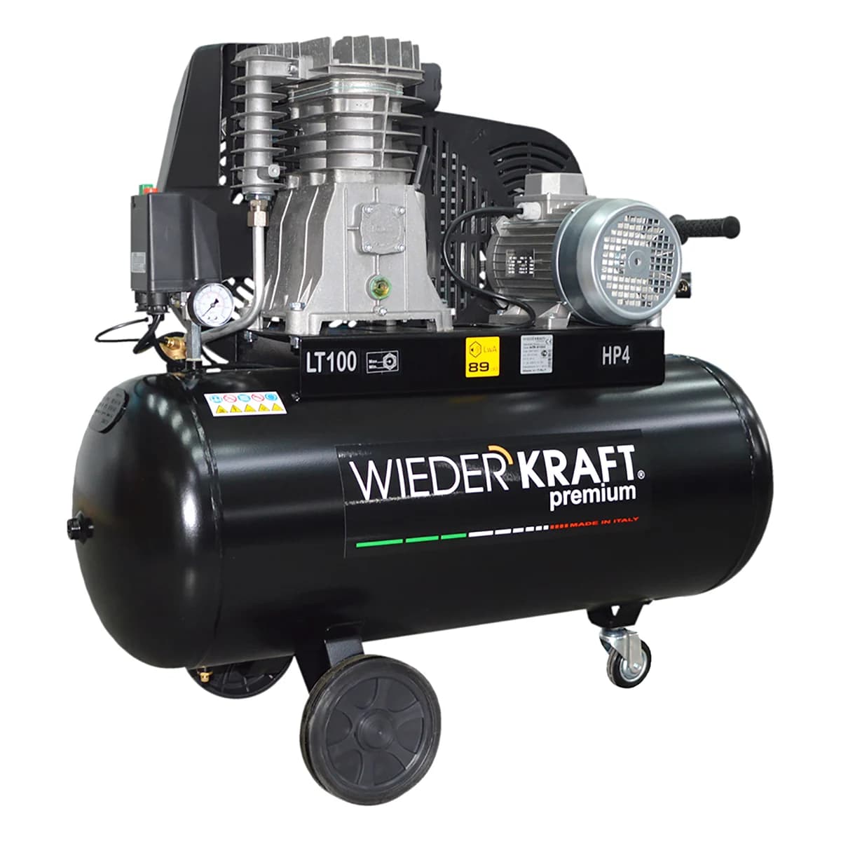 Поршневой компрессор ременной 100 л, 541 л/мин, 10 бар, 380В, итальянский WIEDERKRAFT WDK-91054