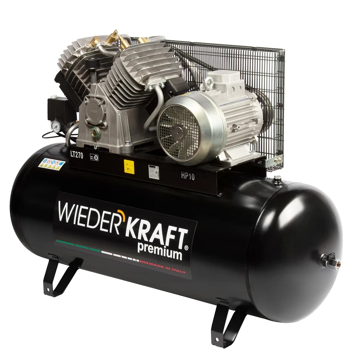 Поршневой компрессор 270 л, 1300 л/мин, 11 бар, 380 В, четырёхцилиндровый WIEDERKRAFT WDK-92712