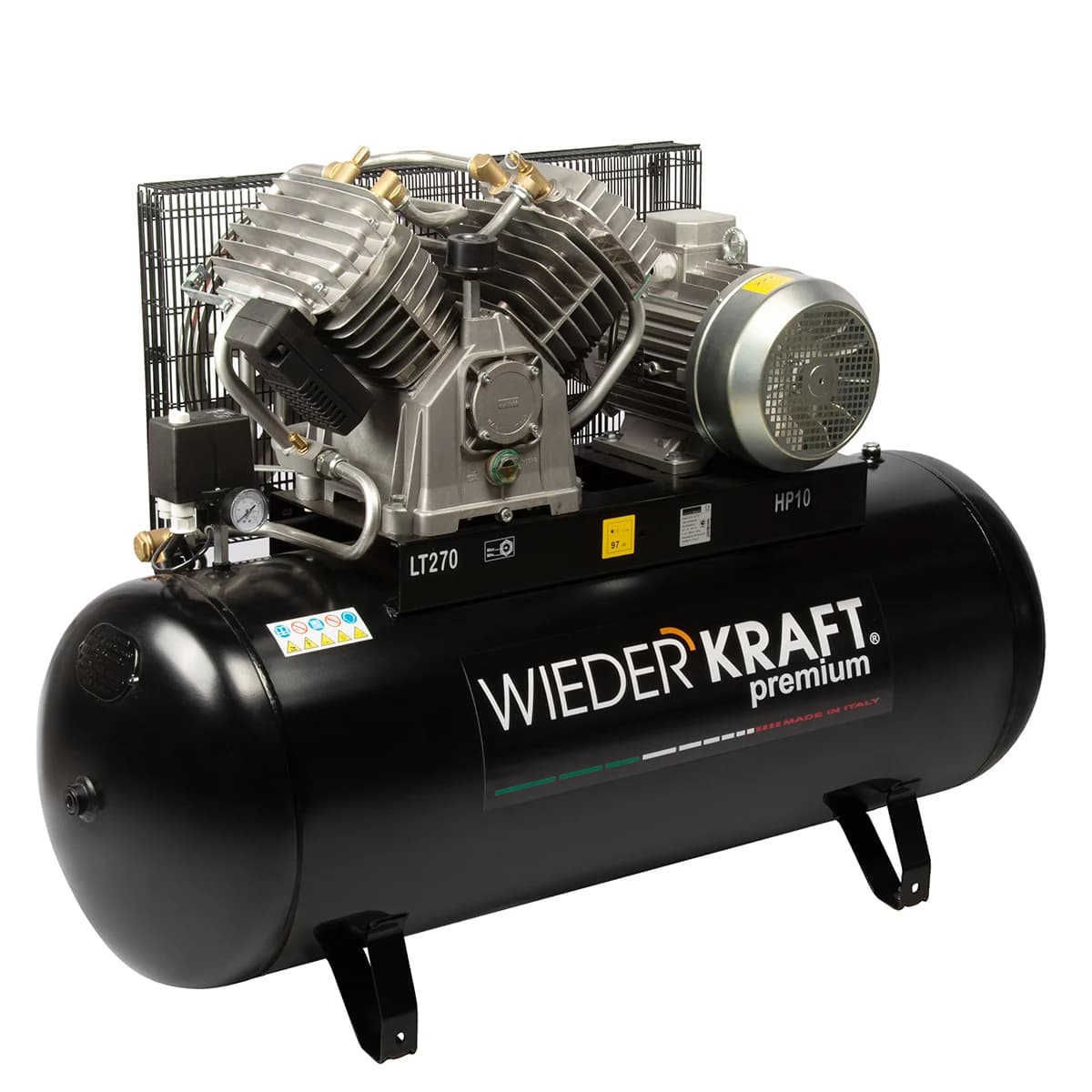 Поршневой компрессор 270 л, 1300 л/мин, 11 бар, 380 В, четырёхцилиндровый WIEDERKRAFT WDK-92712