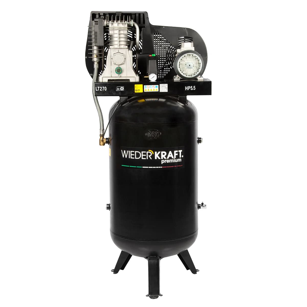 Поршневой компрессор вертикальный 270 л, 606 л/мин, 11 бар, 380 В, итальянский WIEDERKRAFT WDK-92760