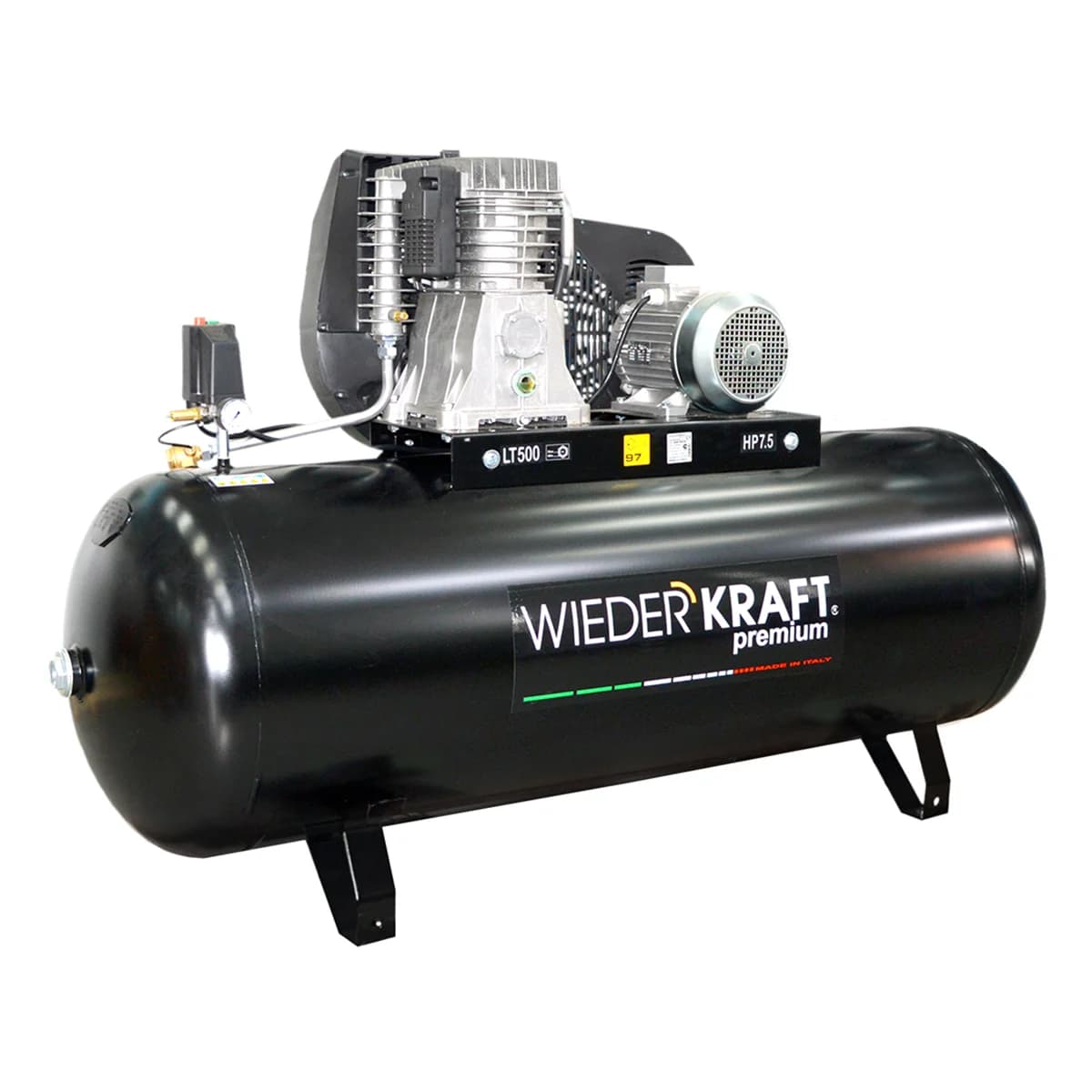 Поршневой ременной компрессор 798 л/мин, 500 л, 11 бар, 380 В, итальянский WIEDERKRAFT WDK-95079
