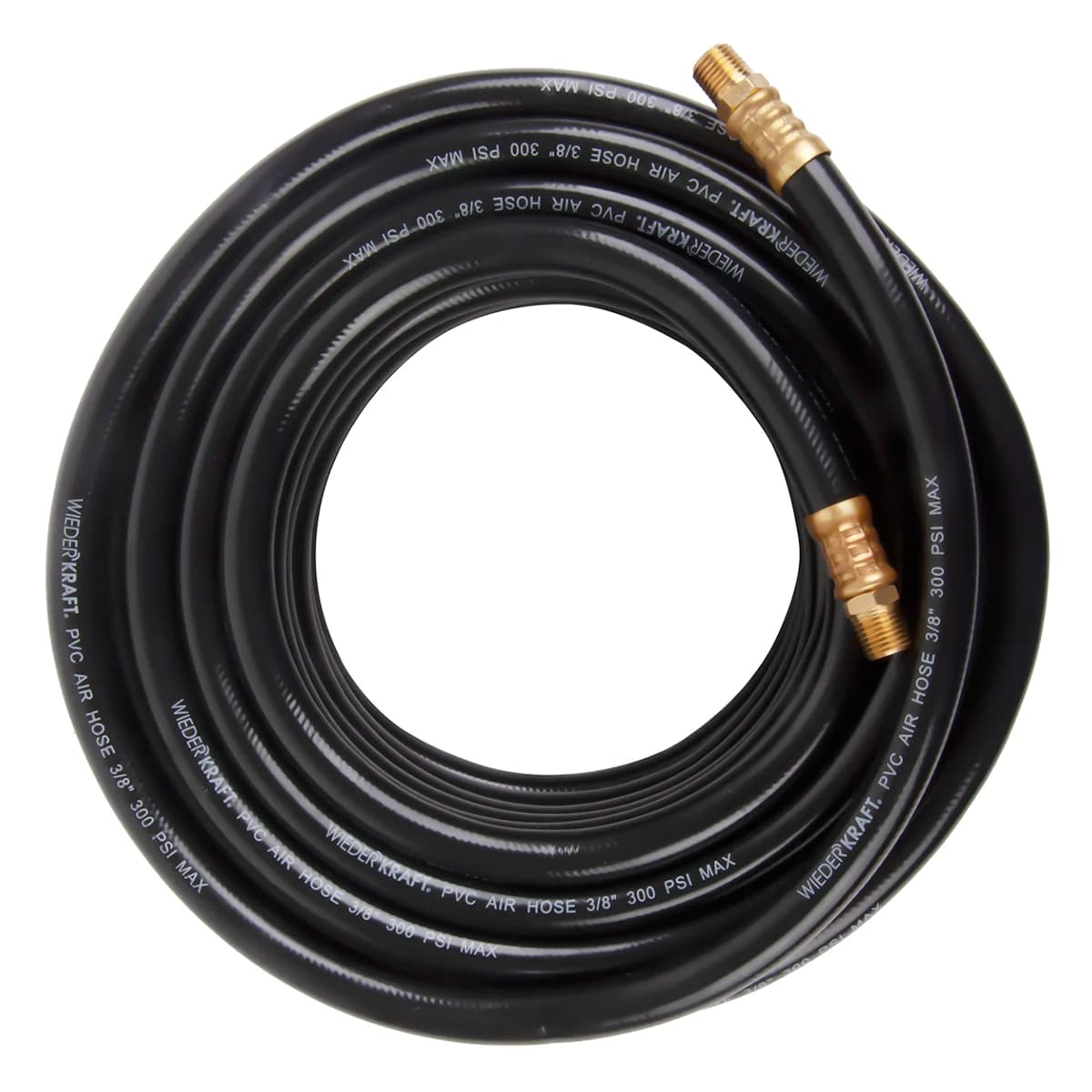 Прямой пневматический шланг Wiederkraft черного цвета