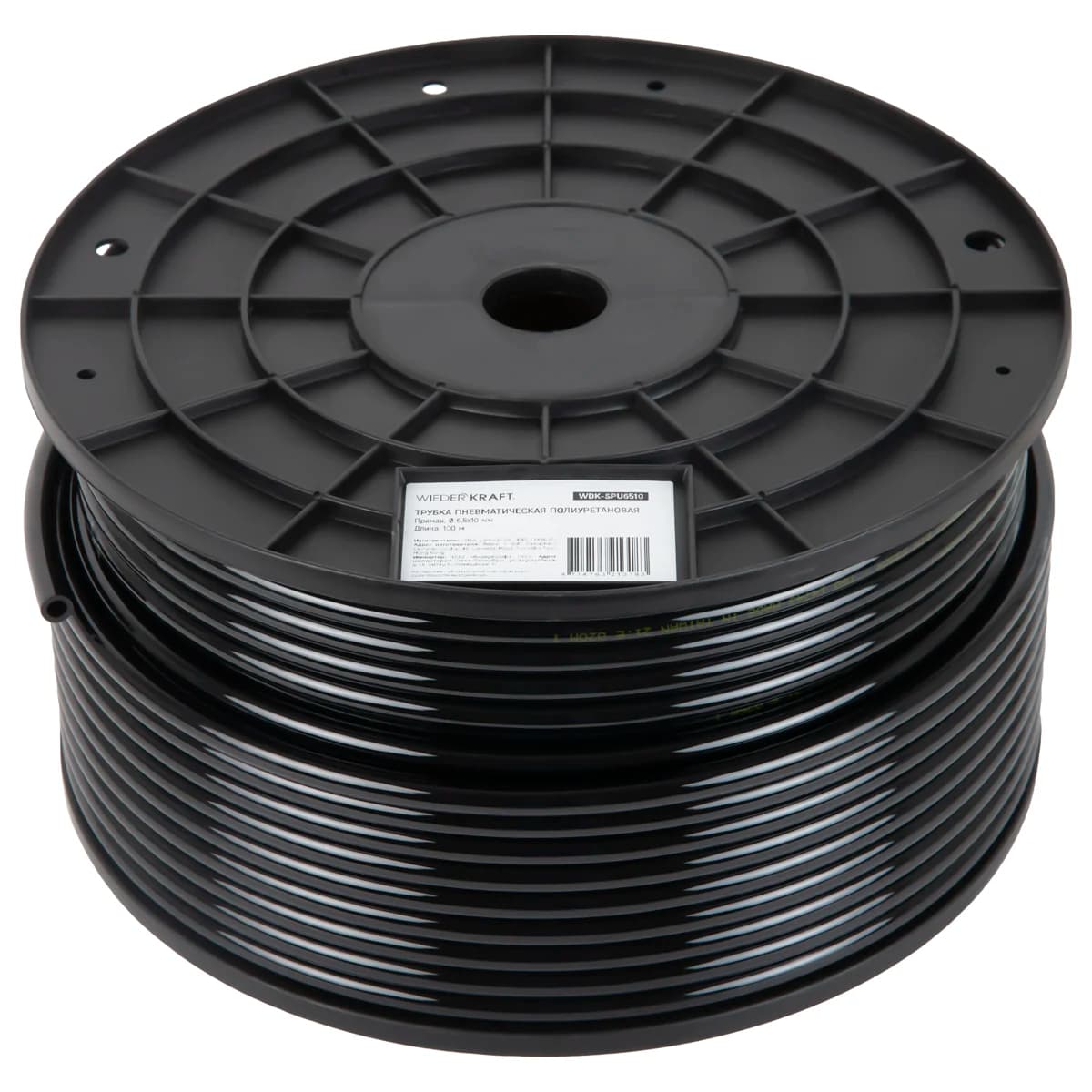 Трубка пневматическая прямая 6,5×10 мм, катушка 100 м WIEDERKRAFT WDK-SPU6510