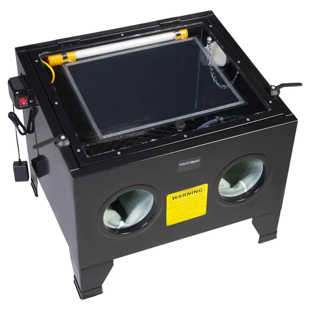 Настольная пескоструйная камера 90 л с электрокорундом Wiederkraft WDK-82090K