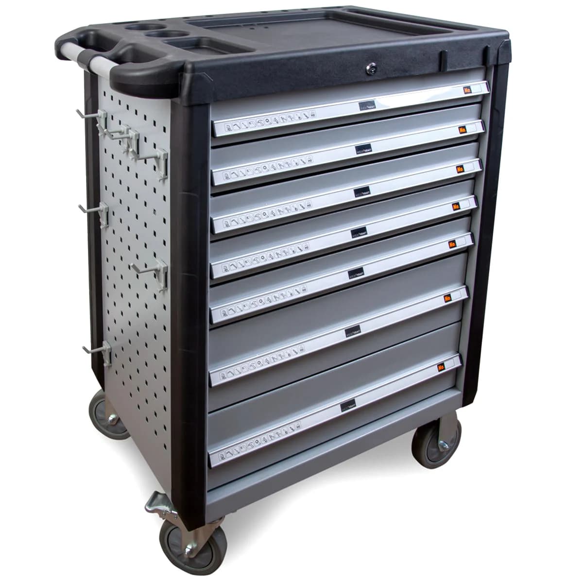 Тележка инструментальная 7 ящиков сталь 1.0–1.5 мм нагрузка 350 кг Wiederkraft WDK-707